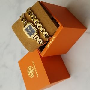 Tory Burch Robinson Gold-Tone Stainless Steel Wrap Bracelet Watch